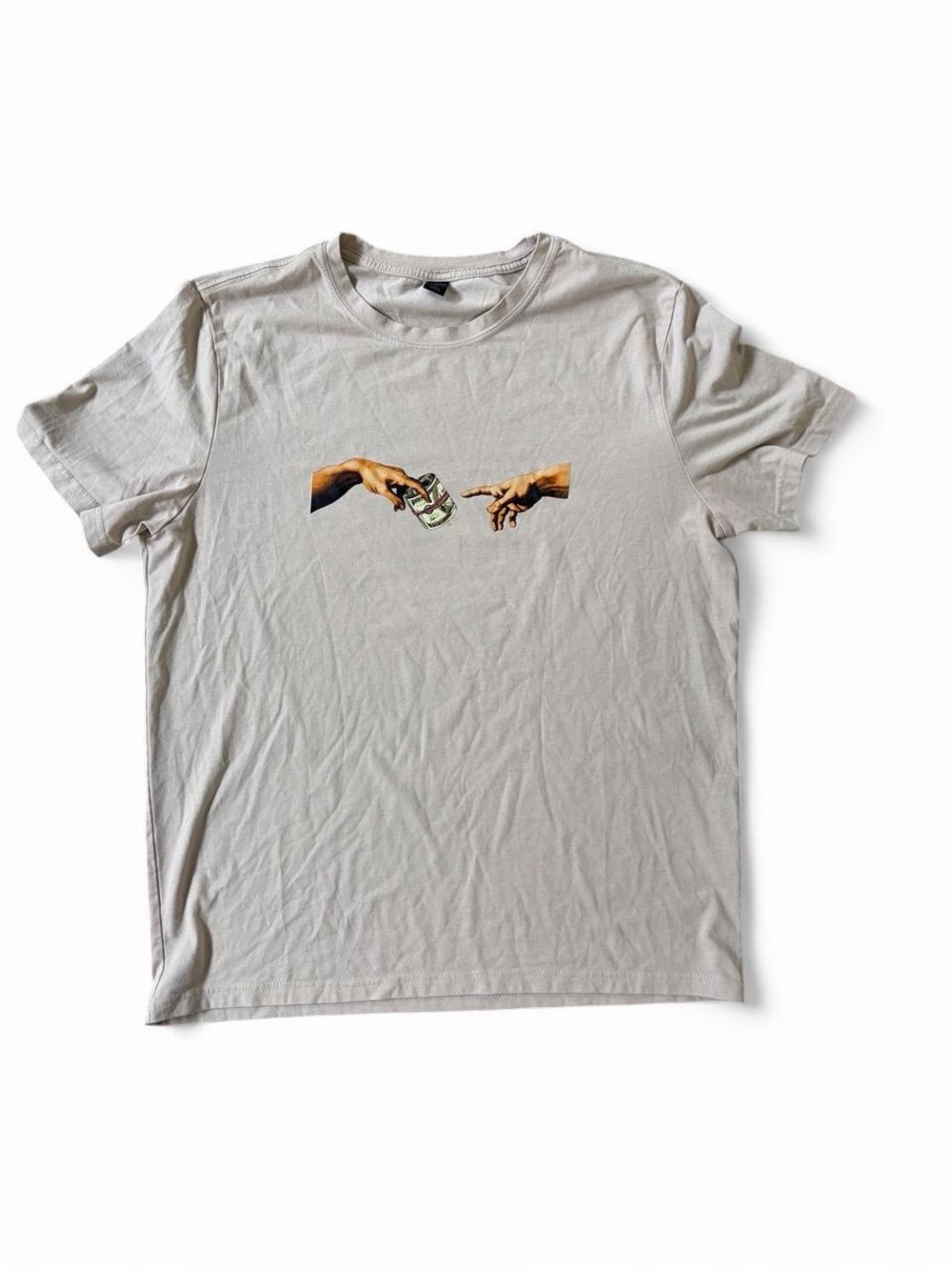 Men's Graphic T-Shirt - Cream, sized L
